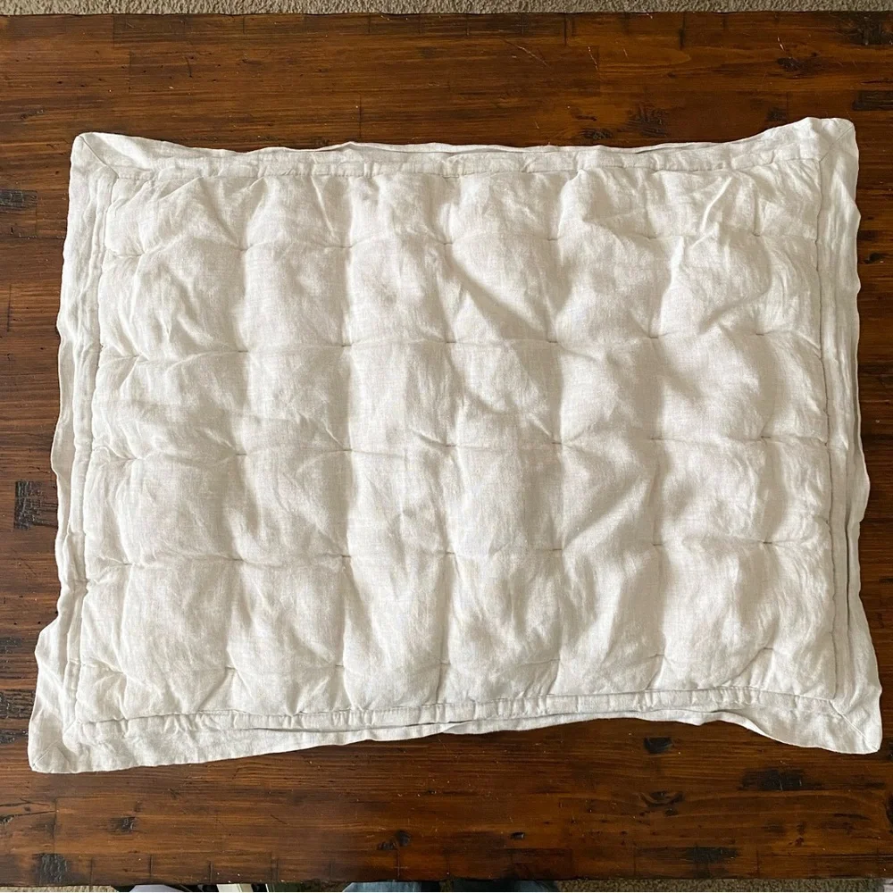 PINE CONE HILL By Annie Selke Standard‎ Linen Puff  Sham In Natural Pillowcase 1